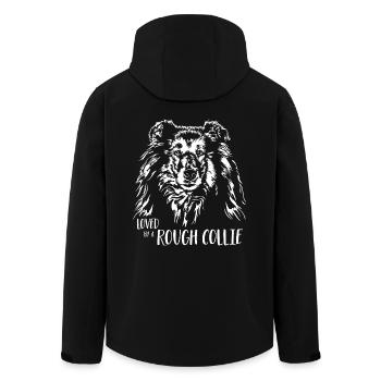 ROUGH COLLIE Dog Saying Dogs Saying Dogs - Men’s Recycled Softshell Jacket by Stanley/Stella - black - Back - AI Model Male 185 light (185cm)