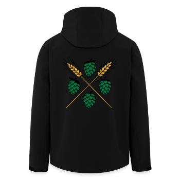 Hops and barley - beer - Men’s Recycled Softshell Jacket by Stanley/Stella - black - Back - AI Model Male 185 light (185cm)
