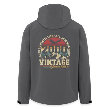 Millésime 2000 Vintage Cadeau d’anniversaire Rétro - Veste softshell homme en polyester recyclé Stanley/Stella - noir - Dos - AI Model Male 185 light (185cm)