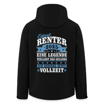 Rentner 2025 Ruhestand Rente Geschenk - Recycelte Männer Softshell-Jacke von Stanley/Stella - Schwarz - Hinten - AI Model Male 185 light (185cm)