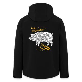 savoureux cadeau drôle de chemise de barbecue de porc - Veste softshell homme en polyester recyclé Stanley/Stella - noir - Dos - AI Model Male 185 light (185cm)