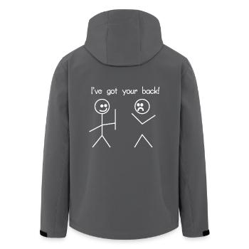 I will hold back free - Men’s Recycled Softshell Jacket by Stanley/Stella - black - Back - AI Model Male 185 light (185cm)