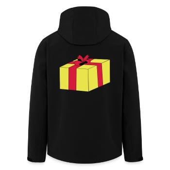 Gift wrapped surprise ribbon package - Men’s Recycled Softshell Jacket by Stanley/Stella - black - Back - AI Model Male 185 light (185cm)