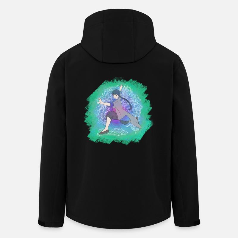dragen Kungfu Mädchen - Recycelte Männer Softshell-Jacke von Stanley/Stella - Schwarz