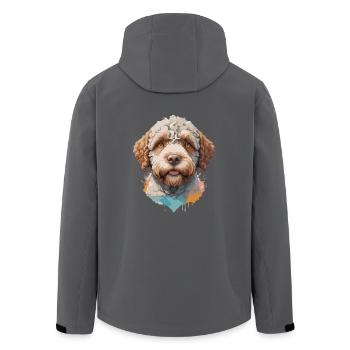 Lagotto romagnolo Hund Niedlich in buntem Design - Recycelte Männer Softshell-Jacke von Stanley/Stella - Schwarz - Hinten - AI Model Male 185 light (185cm)
