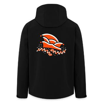 Fool's cap with streamers - Men’s Recycled Softshell Jacket by Stanley/Stella - black - Back - AI Model Male 185 light (185cm)