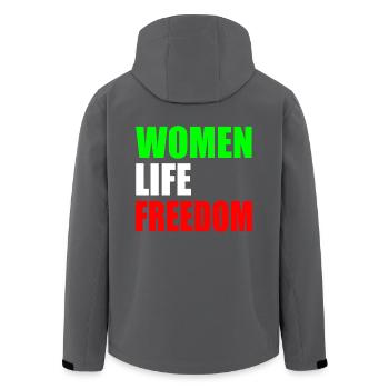 Women life freedom - Recycelte Männer Softshell-Jacke von Stanley/Stella - Schwarz - Hinten - AI Model Male 185 light (185cm)