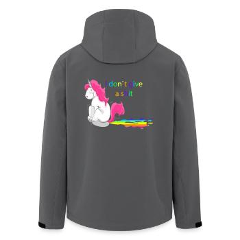 Unicorn Unicorn i do not give a shit - Men’s Recycled Softshell Jacket by Stanley/Stella - black - Back - AI Model Male 185 light (185cm)