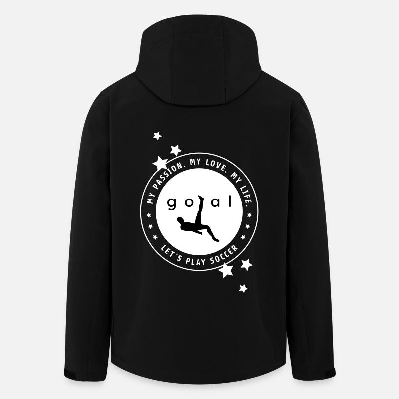 Leidenschaft Fußball - Recycelte Männer Softshell-Jacke von Stanley/Stella - Schwarz