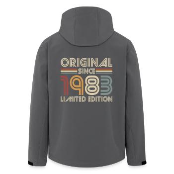 1983 Vintage Jahrgang Geburtstag Retro Geschenk - Recycelte Männer Softshell-Jacke von Stanley/Stella - Schwarz - Hinten - AI Model Male 185 light (185cm)