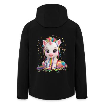 Einhorn Geburtstagfeier Mädchen Karneval Konfetti - Recycelte Männer Softshell-Jacke von Stanley/Stella - Schwarz - Hinten - AI Model Male 185 light (185cm)