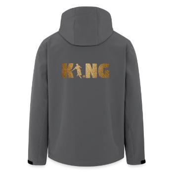 KING Soccer! Soccer! Ball! Present! - Men’s Recycled Softshell Jacket by Stanley/Stella - black - Back - AI Model Male 185 light (185cm)
