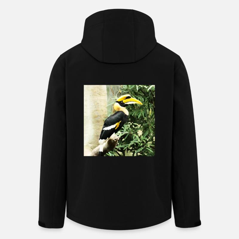 Tier Nashornvogel - Recycelte Männer Softshell-Jacke von Stanley/Stella - Schwarz