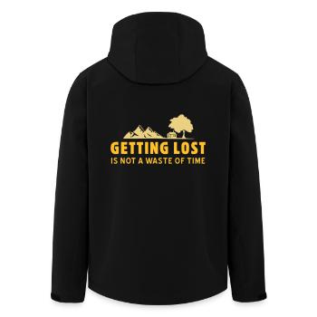 Getting Lost - Shirt für Naturliebhaber Wald Natur - Recycelte Männer Softshell-Jacke von Stanley/Stella - Schwarz - Hinten - AI Model Male 185 light (185cm)