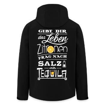 Zitronen Tequila Spruch – Lebensweisheit - Recycelte Männer Softshell-Jacke von Stanley/Stella - Schwarz - Hinten - AI Model Male 185 light (185cm)