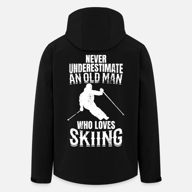 Skifahrer Opa - Recycelte Männer Softshell-Jacke von Stanley/Stella - Schwarz