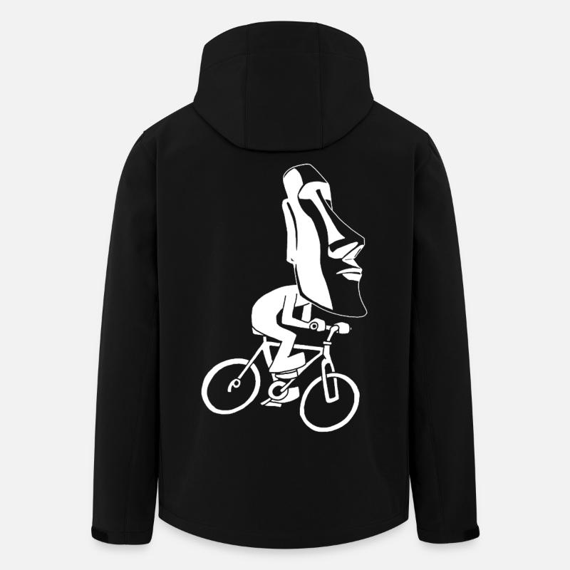 Easter Island Bike Tour (White) - Men’s Recycled Softshell Jacket by Stanley/Stella - black