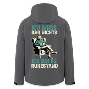 Grand-père retraité 2025 Cadeau petit-enfant Retraite - Veste softshell homme en polyester recyclé Stanley/Stella - noir - Dos - AI Model Male 185 light (185cm)