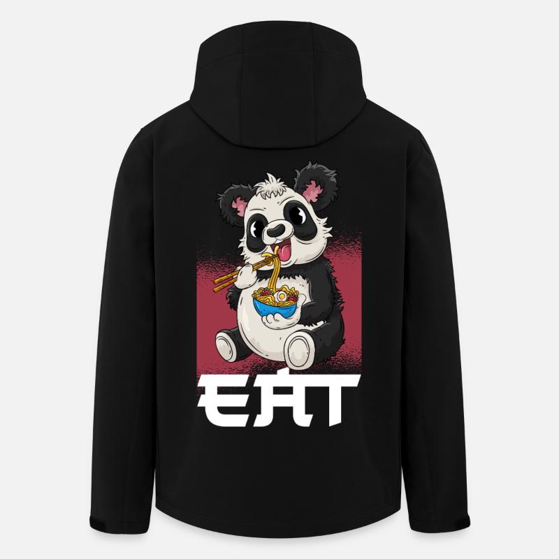 Panda Ramen Japanisch Essen - Recycelte Männer Softshell-Jacke von Stanley/Stella - Schwarz