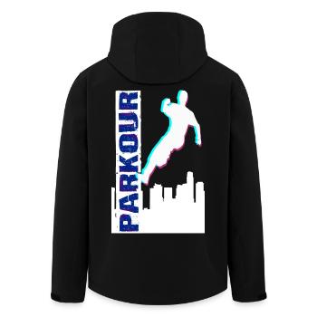 Parkour - Veste softshell homme en polyester recyclé Stanley/Stella - noir - Dos - AI Model Male 185 light (185cm)