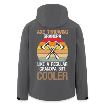 Axe Throwing Grandpa Axe Thrower - Men’s Recycled Softshell Jacket by Stanley/Stella - black - Back - AI Model Male 185 light (185cm)