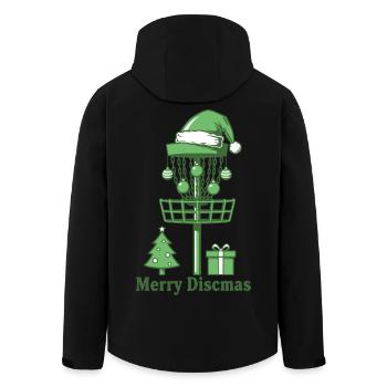 Merry Discsmas Disc Golf Basket Weihnachtsbaum - Recycelte Männer Softshell-Jacke von Stanley/Stella - Schwarz - Hinten - AI Model Male 185 light (185cm)