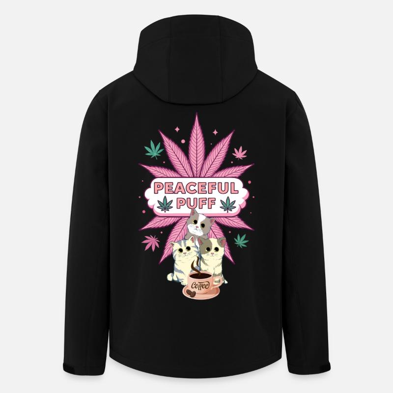 Peaceful Puff C&C - Men’s Recycled Softshell Jacket by Stanley/Stella - black