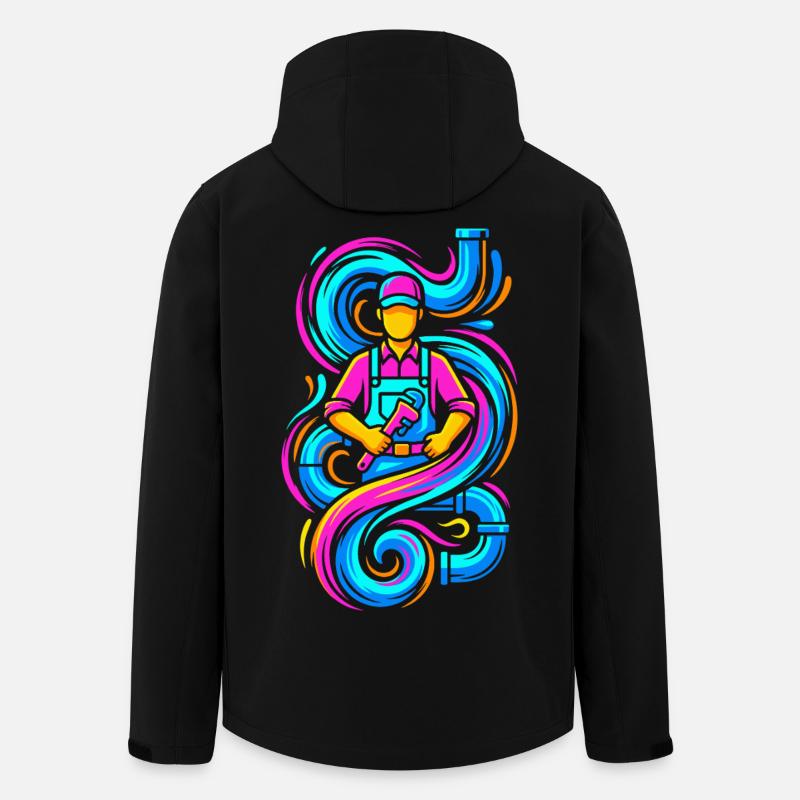 Klempner mit Schraubenschlüssel - Recycelte Männer Softshell-Jacke von Stanley/Stella - Schwarz
