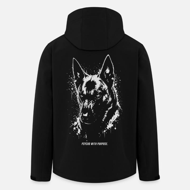 Malinois - Psycho with Purpose - Men’s Recycled Softshell Jacket by Stanley/Stella - black