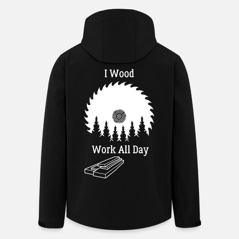 I Wood Work All Day - Holzarbeit - Recycelte Männer Softshell-Jacke von Stanley/Stella - Schwarz