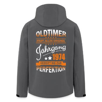 1974 Geburtstag Geburtstagsgeschenk Geschenk - Recycelte Männer Softshell-Jacke von Stanley/Stella - Schwarz - Hinten - AI Model Male 185 light (185cm)