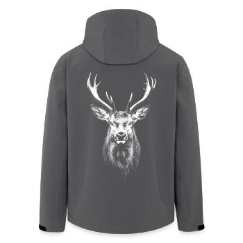 Cerf Portrait Animal sauvage Forêt Animal Cerf - Veste softshell homme en polyester recyclé Stanley/Stella - noir - Dos - AI Model Male 185 light (185cm)