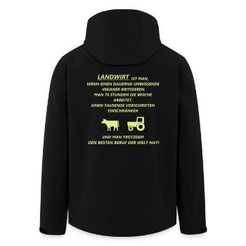 Landwirt - Recycelte Männer Softshell-Jacke von Stanley/Stella - Schwarz - Hinten - AI Model Male 185 light (185cm)