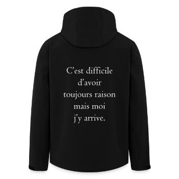 toujours raison blc - Veste softshell homme en polyester recyclé Stanley/Stella - noir - Dos - AI Model Male 185 light (185cm)