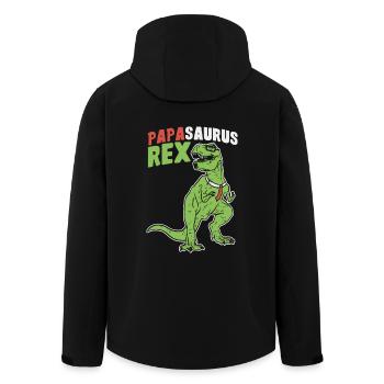Papasaurus Rex - Father's Day Herrentag Mannertag Papa - Men’s Recycled Softshell Jacket by Stanley/Stella - black - Back - AI Model Male 185 light (185cm)