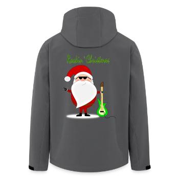 Rockin Weihnachten - Recycelte Männer Softshell-Jacke von Stanley/Stella - Schwarz - Hinten - AI Model Male 185 light (185cm)