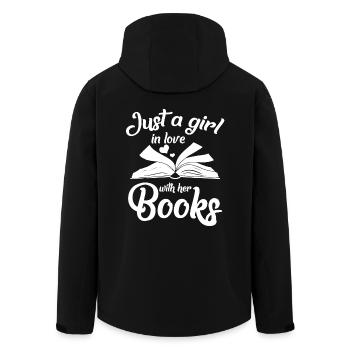 A Girl In Love With Her Books - Men’s Recycled Softshell Jacket by Stanley/Stella - black - Back - AI Model Male 185 light (185cm)