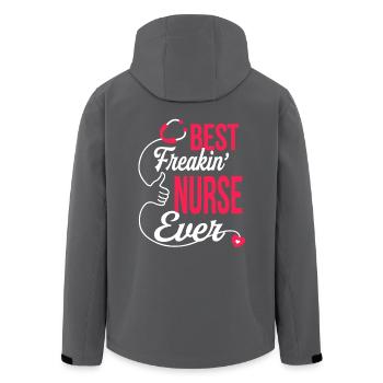 Best Freakin Nurse Ever - Men’s Recycled Softshell Jacket by Stanley/Stella - black - Back - AI Model Male 185 light (185cm)