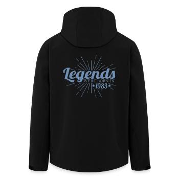 Legenden wurden 1983 geboren - Recycelte Männer Softshell-Jacke von Stanley/Stella - Schwarz - Hinten - AI Model Male 185 light (185cm)