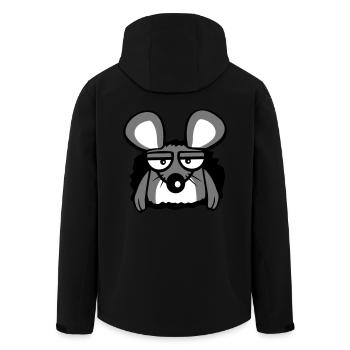 Maus Mauseloch Wand LochTraurig Müde Gelangweilt - Recycelte Männer Softshell-Jacke von Stanley/Stella - Schwarz - Hinten - AI Model Male 185 light (185cm)