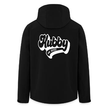 Hubby Est. 2022 - Future Husband, Engagement Party - Men’s Recycled Softshell Jacket by Stanley/Stella - black - Back - AI Model Male 185 light (185cm)