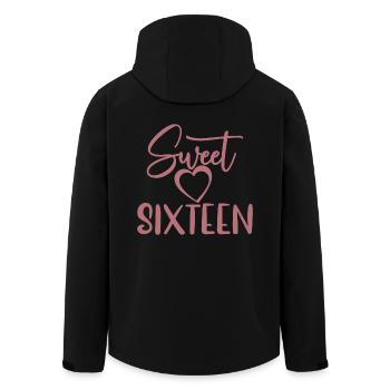 Sweet Sixteen Cute 16th Birthday Gift 16 Years Old - Men’s Recycled Softshell Jacket by Stanley/Stella - black - Back - AI Model Male 185 light (185cm)