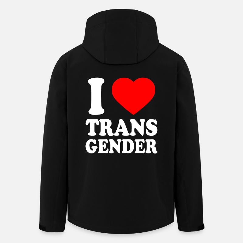 I love transgender trans - Veste softshell homme en polyester recyclé Stanley/Stella - noir