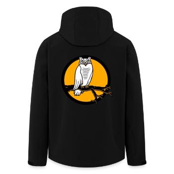 hibou aigle hibou branche arbre forêt lune nuit pleine lune ronde - Veste softshell homme en polyester recyclé Stanley/Stella - noir - Dos - AI Model Male 185 light (185cm)
