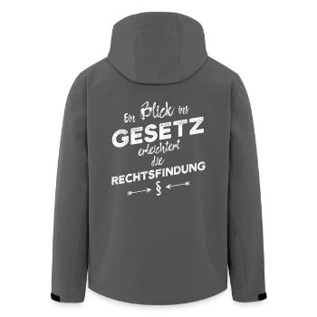 Ein Blick ins Gesetz ... und so weiter - Recycelte Männer Softshell-Jacke von Stanley/Stella - Anthrazit - Hinten - AI Model Male 185 light (185cm)