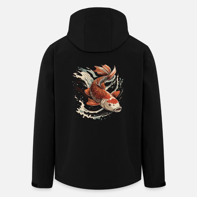 Koi Carp - Men’s Recycled Softshell Jacket by Stanley/Stella - black