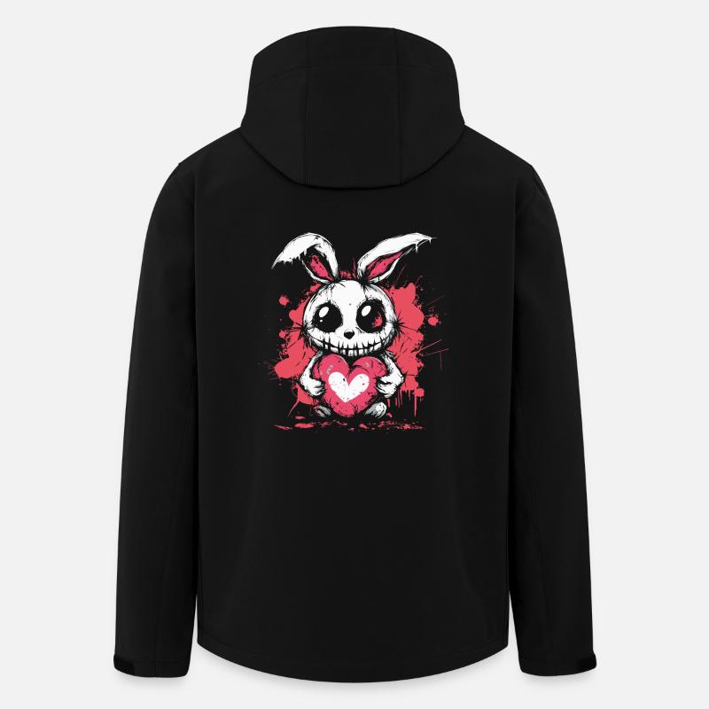 Cute Creepy Rabbit - Men’s Recycled Softshell Jacket by Stanley/Stella - black