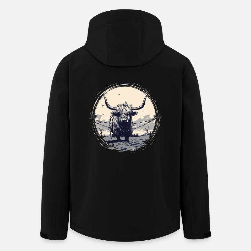 Scottish Highland cattle - Men’s Recycled Softshell Jacket by Stanley/Stella - black