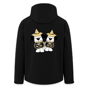 2 Hunde Brezel Bayern Feier Hut Party Oktober Team - Recycelte Männer Softshell-Jacke von Stanley/Stella - Schwarz - Hinten - AI Model Male 185 light (185cm)