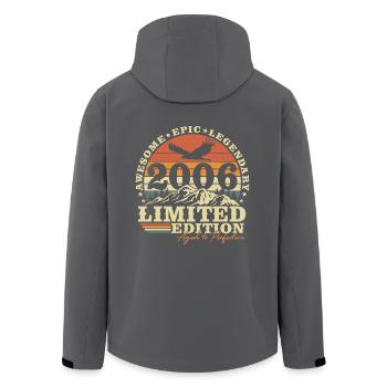 2006 Vintage Vintage Rétro Cadeau d’anniversaire - Veste softshell homme en polyester recyclé Stanley/Stella - noir - Dos - AI Model Male 185 light (185cm)